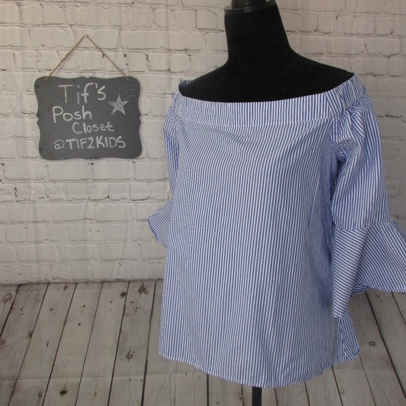 Cupio Tops - Cupio Off The Shoulder Boat Neck Bell Sleeve E20